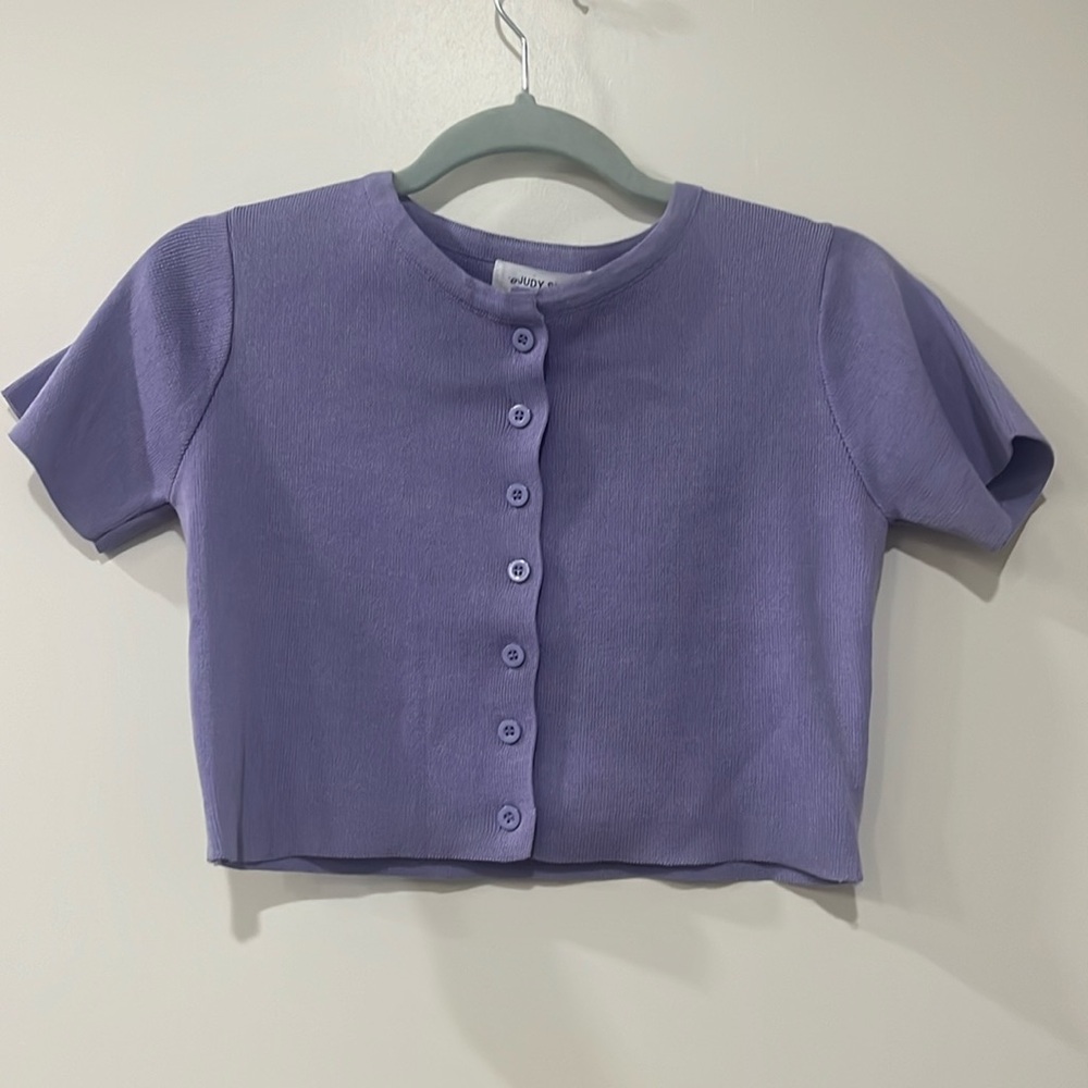 Purple cropped cardigan size Small